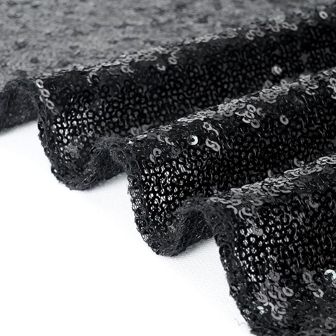 Eternal Beauty Black Sequin Backdrop, 4x7 Ft Halloween Glitter Background - Image 9