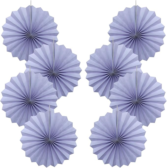 Purple Birthday Decorations, DIY Purple Paper Fans Hanging Decoration, Party by BARTHEW