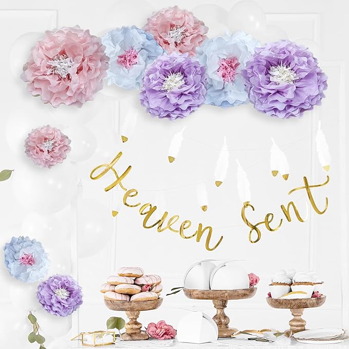 Dreamy Paper Flower Pom Poms Wall Decorations - Image 8
