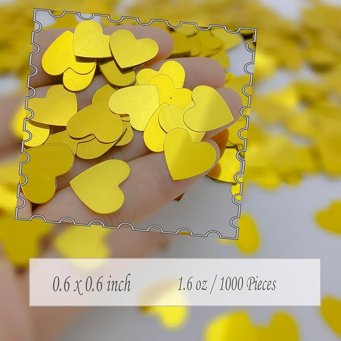 Heart Confetti Valentine's Day Table Confetti Metallic Foil - Image 2