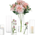 Glasseam Clear Cylinder Vases for Centerpieces, Glass Cylinder Vase Set of 6 by Glasseam