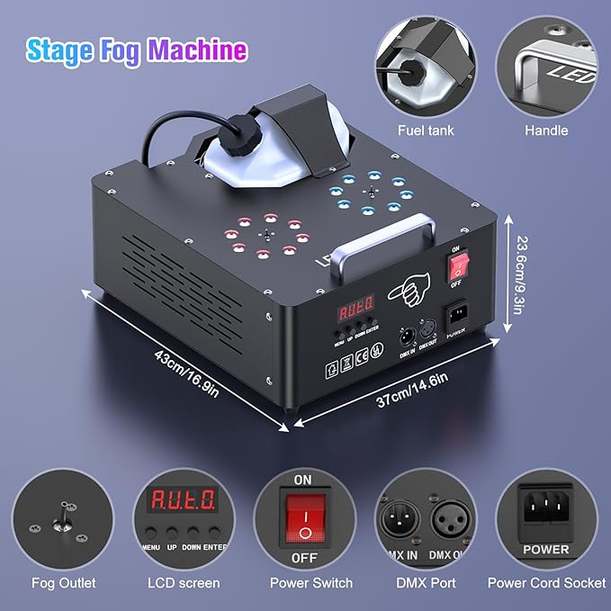 2000W Professional Fog Machine Dual Nozzle - Image 5