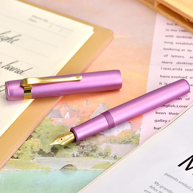 Hongdian M2 Black Forest Mini Fountain Pen, Fine Soft Golden Nib & Sleek Shape - Image 9