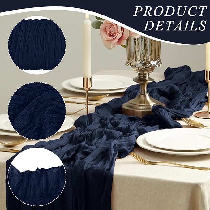 12 Pack Cheesecloth Table Runner 10Ft Christmas Gauze Boho Table Runners - Image 3