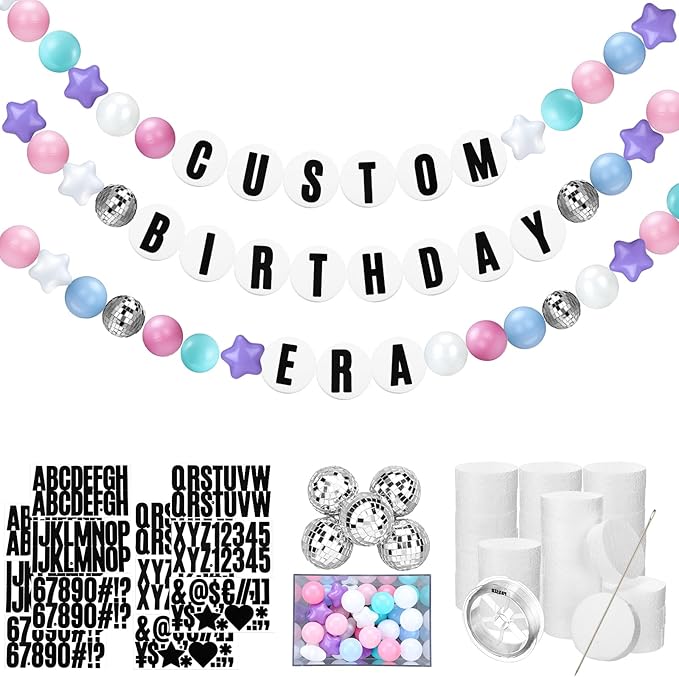 Giant Friendship Bracelet Garland Kit, DIY Birthday Banner by Simgoing