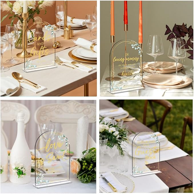 4-Piece Acrylic Wedding Sign Set - Image 6