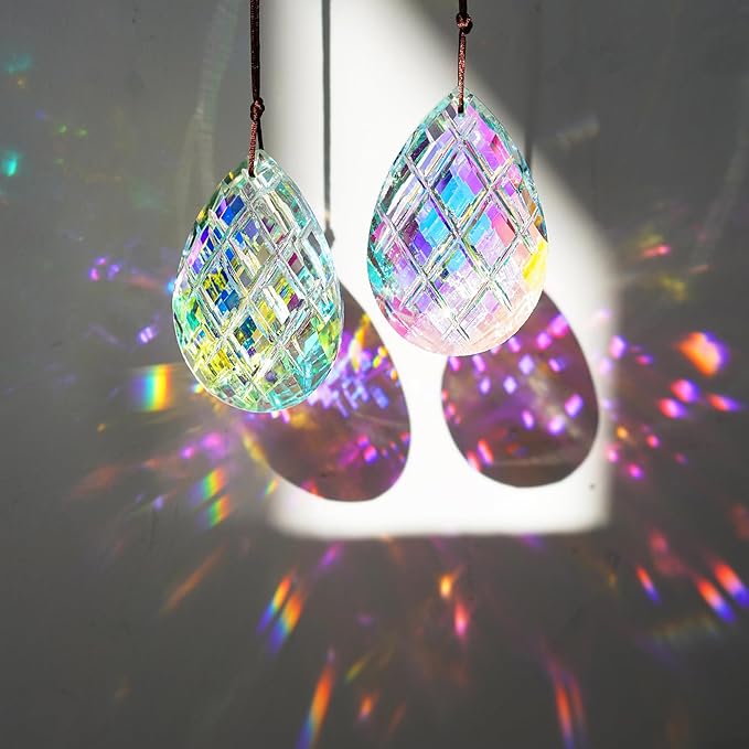 HDCRYSTALGIFTS Set 2 Crystal Sun Catcher Prisms Pendant - Image 3