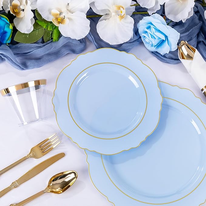 Liacere 350PCS Bule Plastic Plates - Image 3
