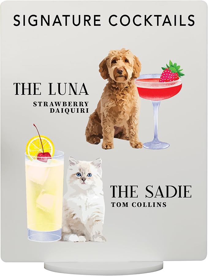 Pet Signature Drink Wedding Signs by Elation+Factory+Co.