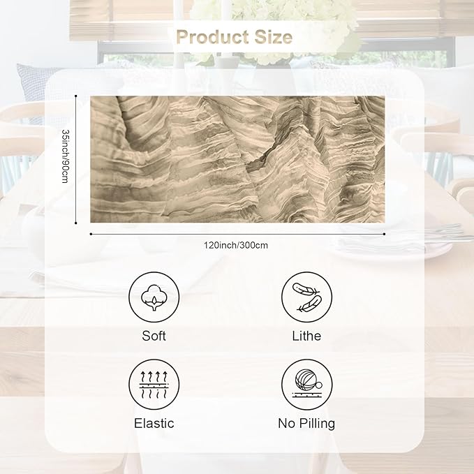 10 Pack Khaki Cheesecloth Table Runner 35x120 Inch 10Ft Rustic Gauze Cheese - Image 4