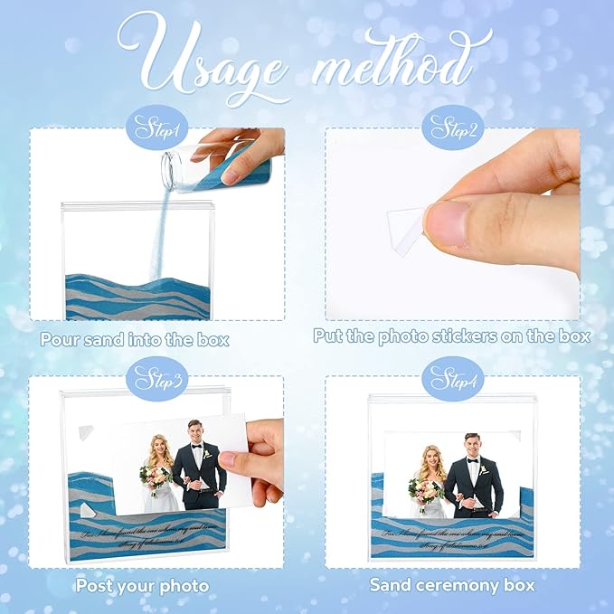 Sand Ceremony Kit for Wedding Includes Clear Acrylic Unity Sand Ceremony Photo - Image 3