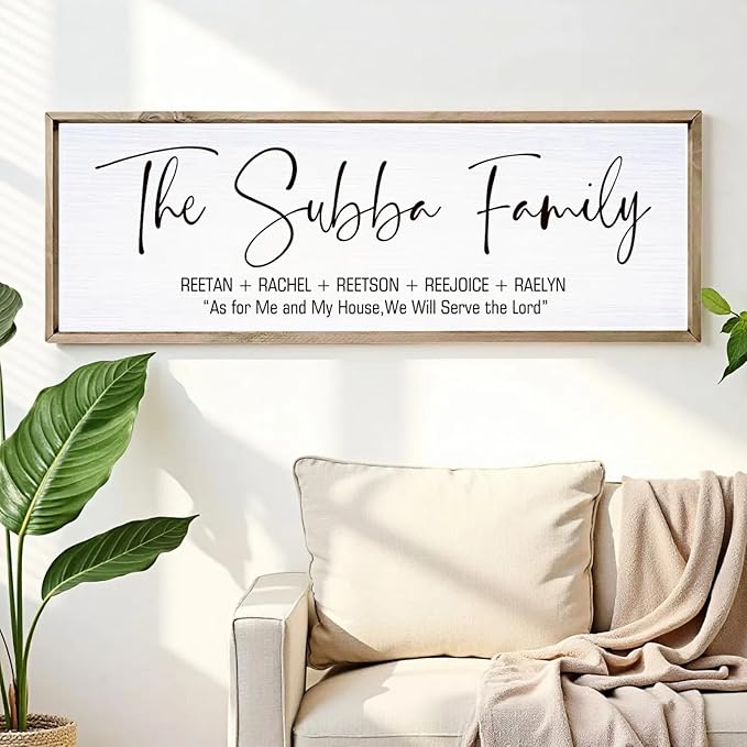 Last Name Signs for Home, Personalized Wall Decor, Framed Family Name Signs for - Image 2