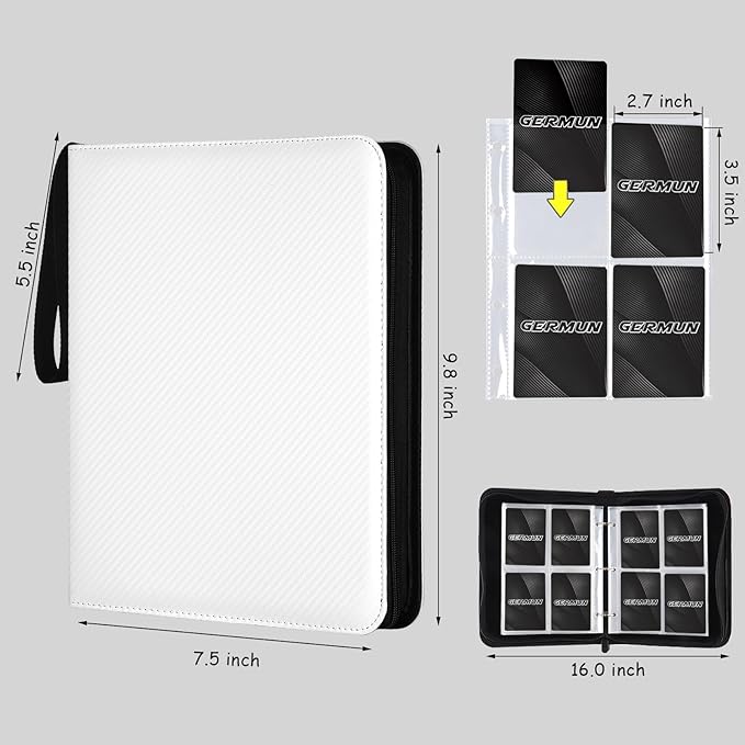 4 Pocket Card Binder, Premium Zip Trading Card Binder, 400 Double Sided Pocket - Image 3