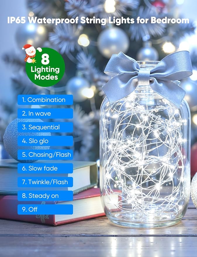 Minetom 12 Pack Fairy Lights Battery Operated String Lights, 8 Modes & Timer - Image 4