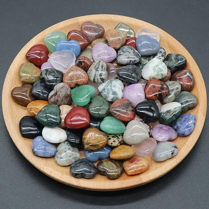 LE SKY 20 Pcs Natural Decorative Stones No Hole Heart Shape Healing Crystal - Image 6