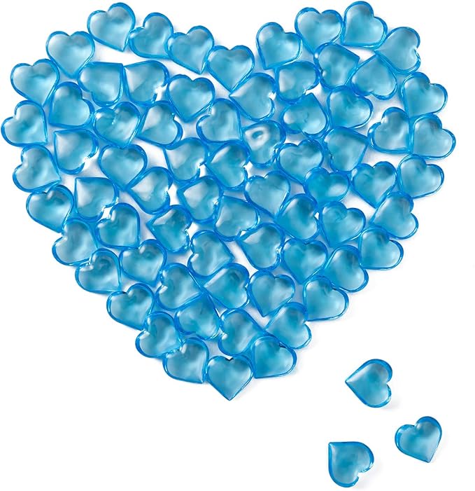 Acrylic Hearts Shaped Crystals Gems Light Royal Blue by Homtable