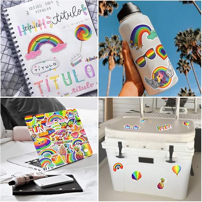 QTL Rainbow Stickers for Kids Pride Stickers for Water Bottles Laptop LGBT - Image 3