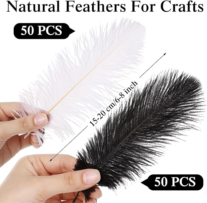 Crowye 100 Pcs Ostrich Feathers Bulk - Image 2