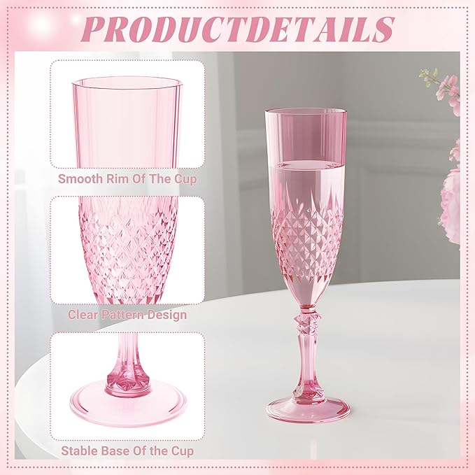Plastic Champagne Flutes, for Weddings Bachelor Parties Toasting and Events - Image 5