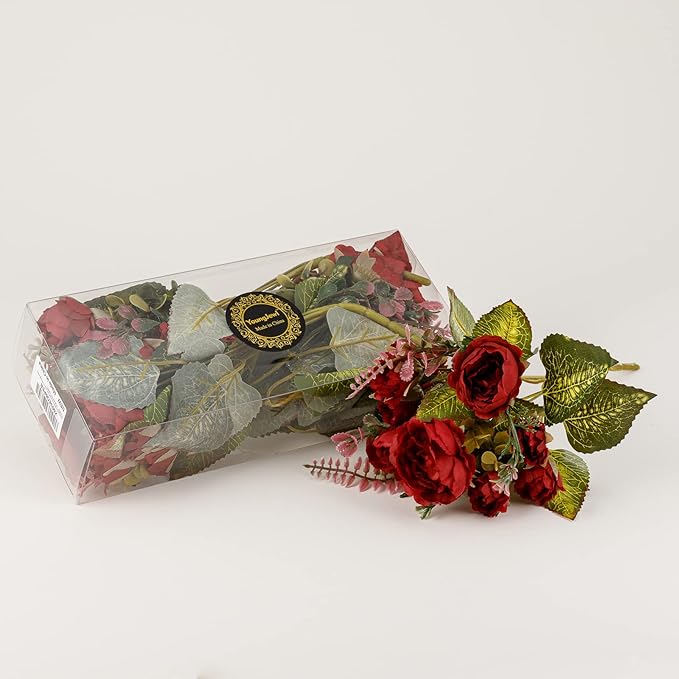 Artificial Flowers Vintage Fake Peony Flowers Silk Mini Plastic Peony Bridal - Image 8
