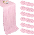 6 Pack Pink Table Runner 10ft Boho Gauze Fabric Cheesecloth Table Runner 35 x by Pepmily