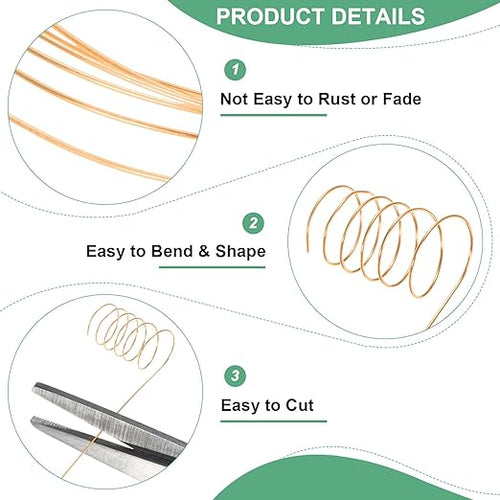 0.4 mm/26 Gauge Copper Wire for Jewelry Making, 30.2FT Copper Beading Craft - Image 2