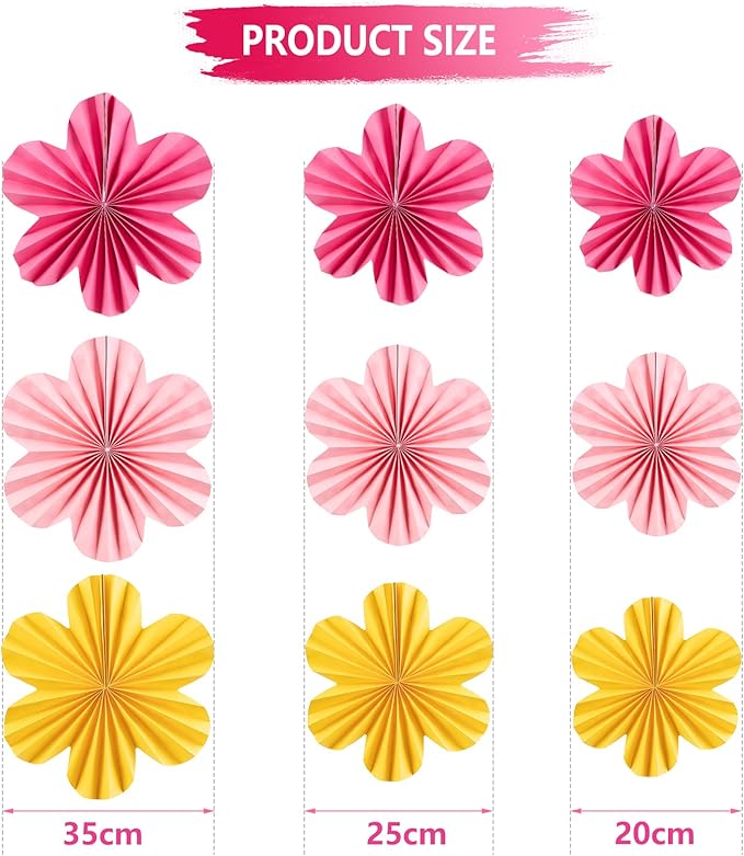 SUNBEAUTY 9 PCS Paper Flowers Decorations - Image 2