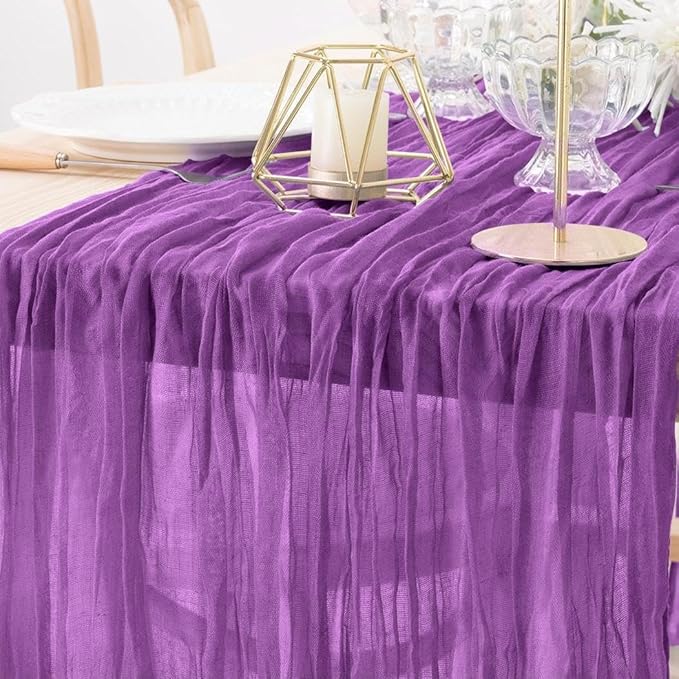 MLMW Fuschia Table Runner Cheesecloth Boho Cheese Cloths 160 inch Gauze Rustic by MLMW