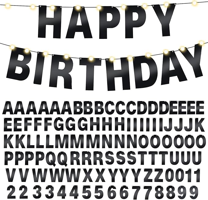 TaoBary 112 Pcs DIY Letter Kit Glitter Customizable Banner Letters Include 107 by TaoBary