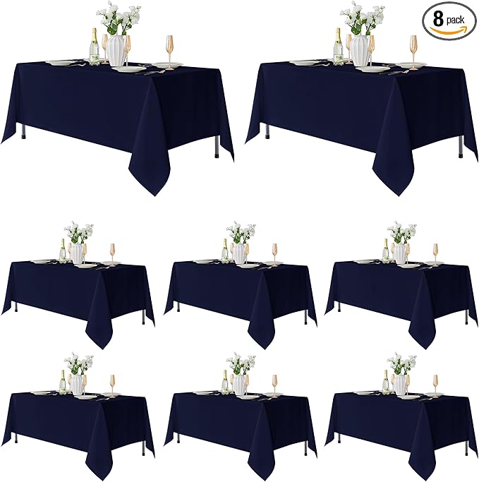 Fitable 8 Pack Table Cloth Rectangle Table: Stain and Wrinkle Resistant by Fitable