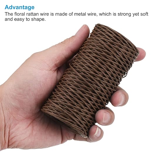 PATIKIL 164 Feet Floral Bind Wire Wrap Twine, 1mm Florist Wire Iron Wire Paper - Image 4