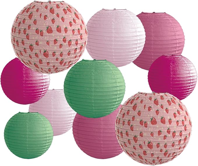 Paper Lanterns Pink Strawberry Girls Party Decor Hanging Chinese Lantern - Image 6