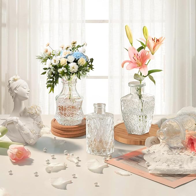 Bud Vases - in Bulk 24, Vintage Small Glass Bud Vases - Image 3