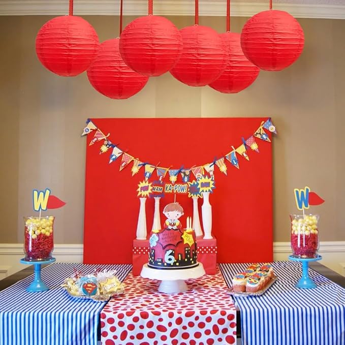 BEISHIDA 8-Inch Red Round Paper Lanterns Decorative Hanging Asia Chinese - Image 6