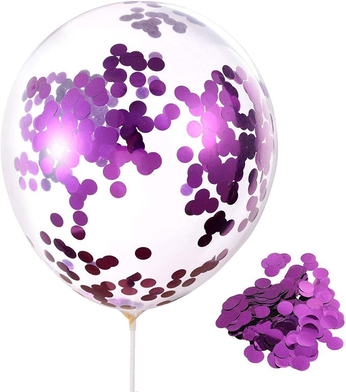 Purple Foil Confetti, Round Dots Glitter Table Confetti, Sparkling - Image 3