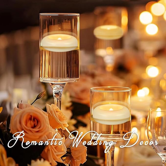 Set of 48 Waterproof Flameless Floating Tealights, 120+ Hour Warm White Battery - Image 3