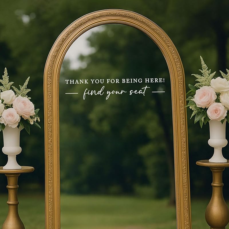 Seating Chart Sign, Wedding Mirror Decal, Thank You - Image 3