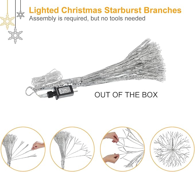 Christmas led Sparkle Ball Hanging Outdoor décorations -Haning Twig Ball - Image 4