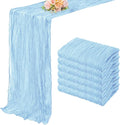 6 Pack Baby Blue Cheesecloth Table Runner 20 x 120 Inch Long Rustic Gauze by FoliafeelHome
