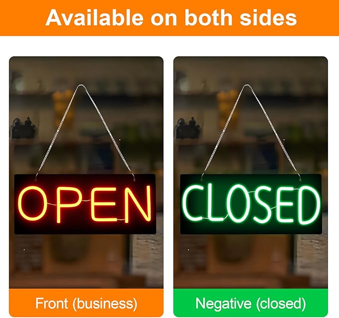 Led Open Sign for Business, OPEN and Close Double sided switching, Powered by - Image 6