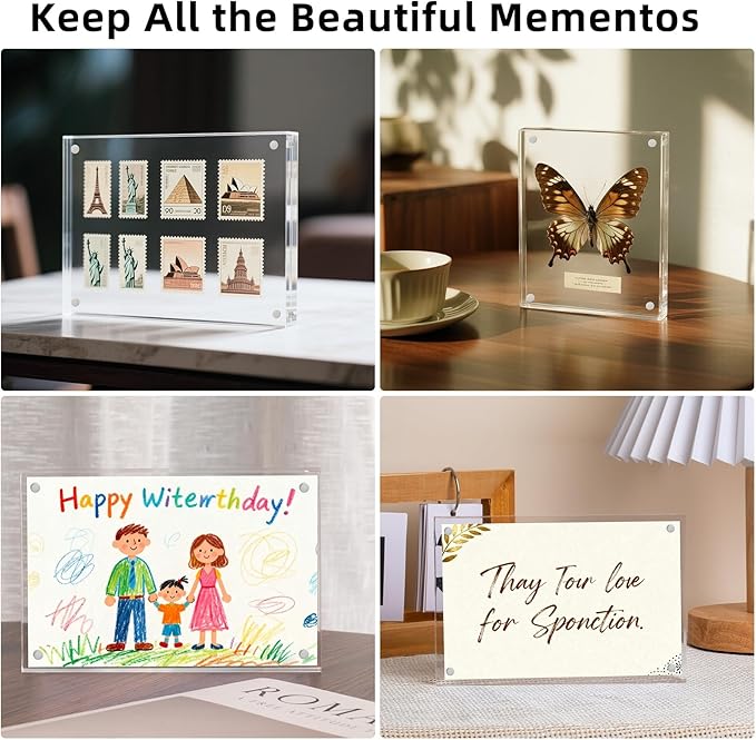 Magnetic Acrylic Picture Frame 4x6 – Clear Lucite Double-Sided Frameless Photo - Image 6