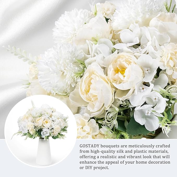 12 Packs Peonies Artificial Flowers, Silk Artificial Peonies Flowers Fake Peony - Image 2