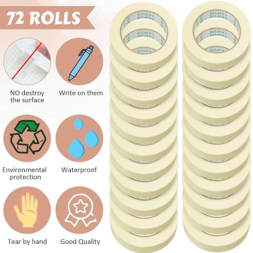 Masking Tape Bulk General Purpose Masking Painting Tape 55 Yards - Image 3