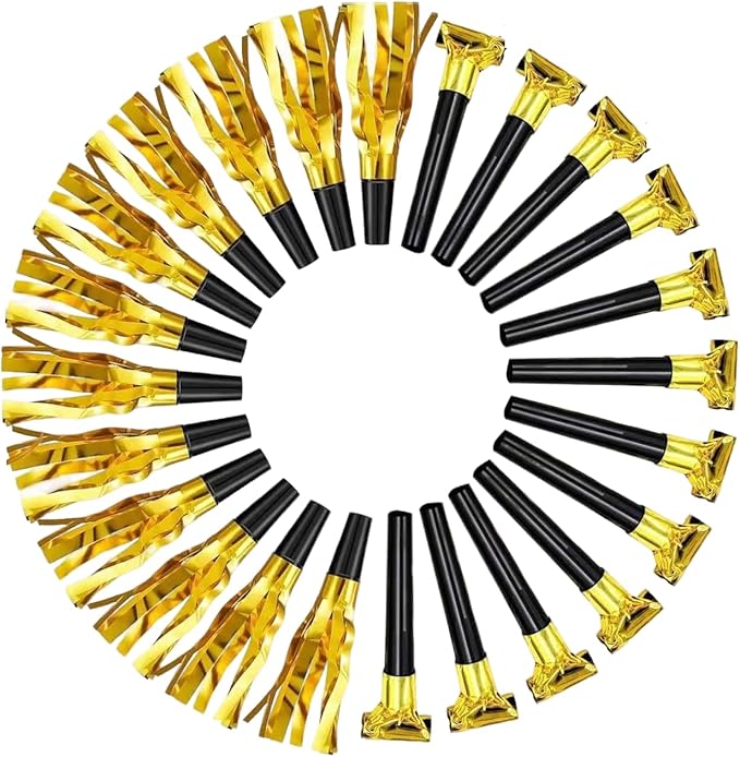 24pcs Party Blowers, Gilding Noisemakers Party Blowouts Squawkers Fringed Noise by Unknown