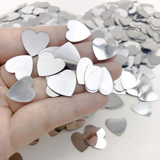 Heart Confetti Valentine's Day Silver Table Confetti Metallic Foil - Image 6