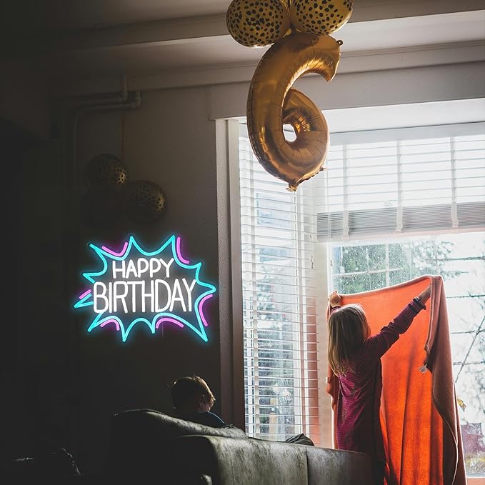 Happy Birthday Neon Sign Dimmable Celebrate Birthday Neon Light Powered by USB - Image 6