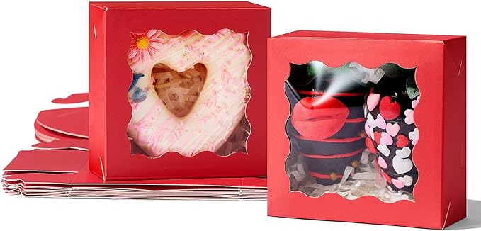 RomanticBaking 3 ¼" x 3 ¼" x 1 ½" 50PCS Chocolate Truffle Boxes - Image 4