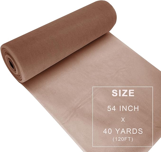 Chestnut Tulle Fabric Roll Spool Bolt Large Tulle Wedding Party Decoration - Image 3
