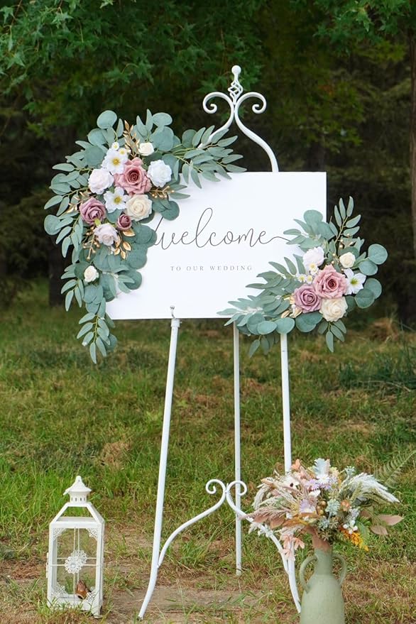 Wedding Sign Faux Flower Swag for Ceremony Party Reception Entrance Floral - Image 8