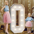 4FT Marquee Light Up Numbers 0, Party Decoration Large Marquee Light Up Letters by Teebloom